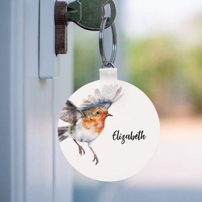 Red robin-fågel namn nyckelring (Skapare uppladdad)
