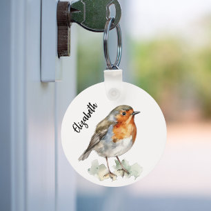 Red robin-fågel namn nyckelring