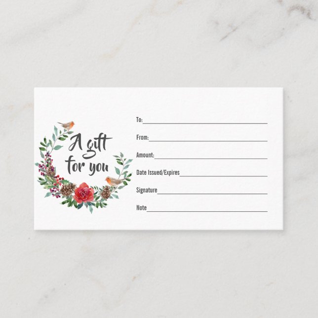 Red Robin Gift-kort för julkrans Lojalitetskort (Framsida)