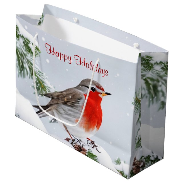 Red Robin Helgdag jul Gift Bag (Framsidan Vinklad)