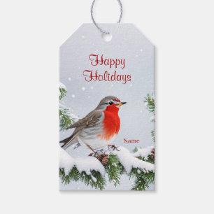 Red Robin Helgdag jul Gift Märkre Presentetikett