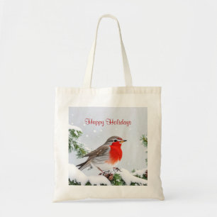 Red Robin Helgdag jul Tote Bag Tygkasse