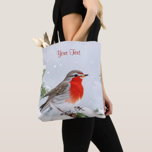 Red Robin Helgdag jul Tote Bag Tygkasse