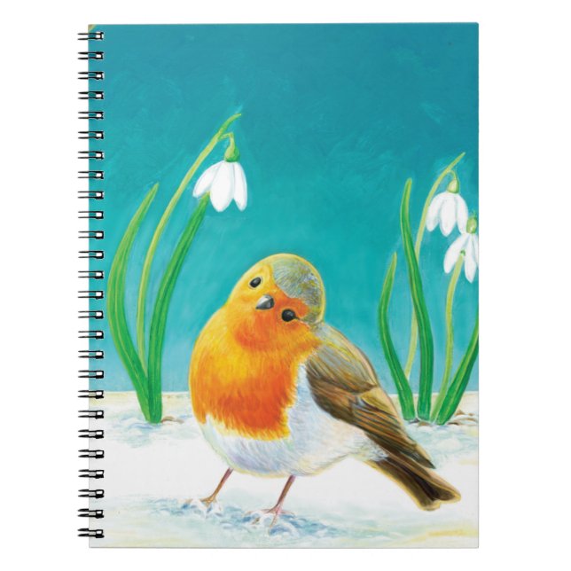 Red Robin Illustration-anteckningsbok Anteckningsbok (Framsidan)