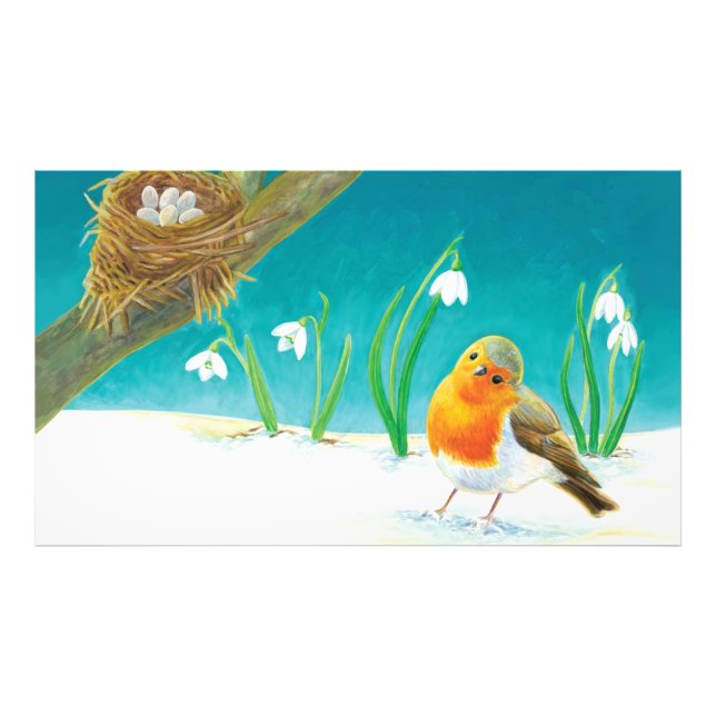 Red Robin Illustration Fototryck (Framsidan)