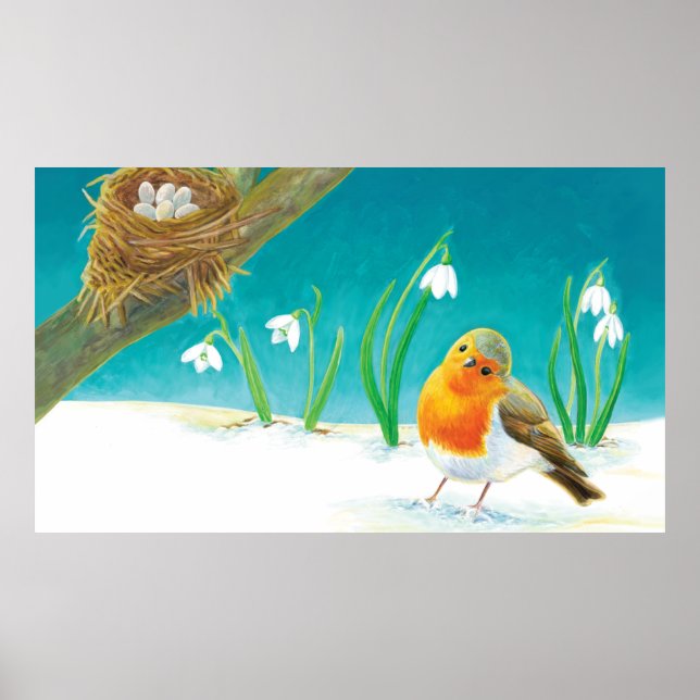 Red Robin Illustration Poster (Framsidan)