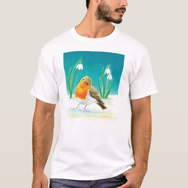 Red Robin och Snowdrops T Shirt (Framsida)