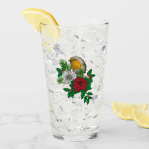 Red robin på Christhmas dekoration Glaskopp