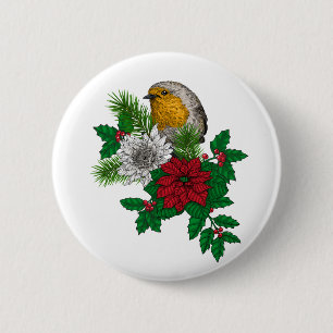 Red robin på Christhmas dekoration Knapp