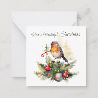 Red Robin Pine Christmas Enclosure Card Anteckningskort