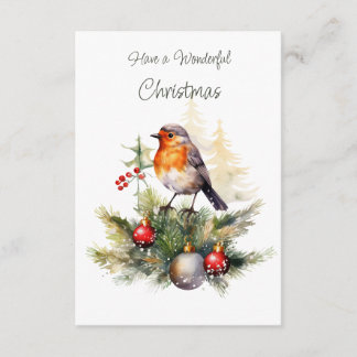 Red Robin Pine Christmas Enclosure Card Tilläggskort
