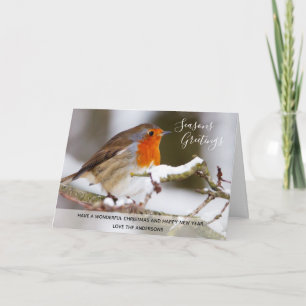 Red Robin Winter-julfoto-Personlig Helgkort