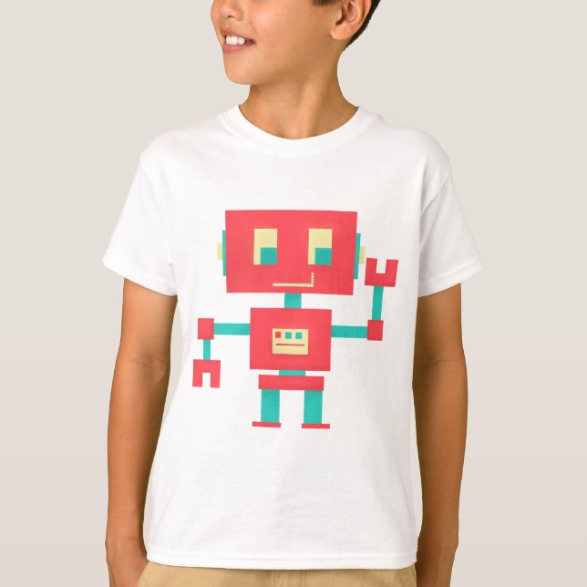 Red Robot Kid's T Shirt (Framsida)