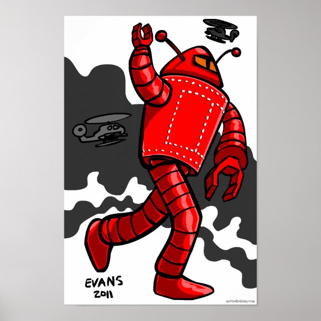 Red Robot Rampaging Poster (Framsidan)