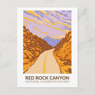 Red Rock Canyon National Conservation Area-väg Vykort