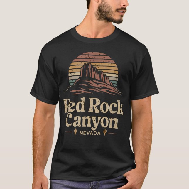 Red Rock Canyon - Retro Red Rock Canyon T Shirt (Framsida)