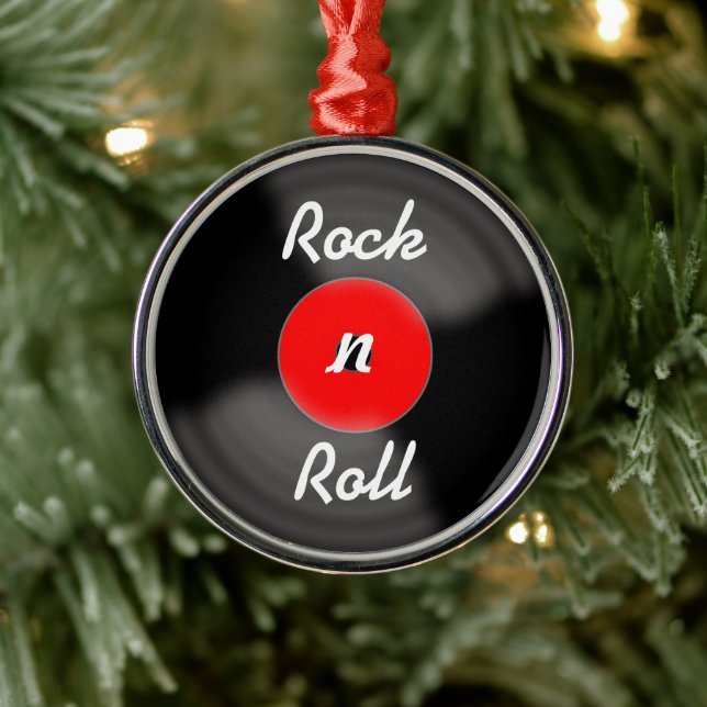 Red Rock N Roll Vinyl Record Ornament (Träd)