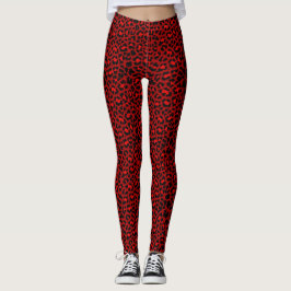 Red Rockabilly Psychobilly Leopard Print Punk Punk Leggings
