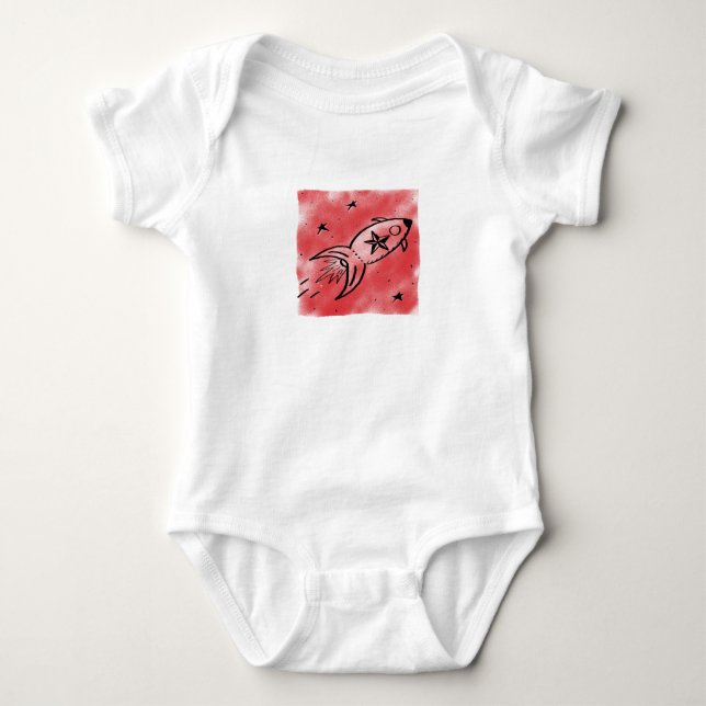 Red Rocketship by CussdumDesigns T Shirt (Framsida)