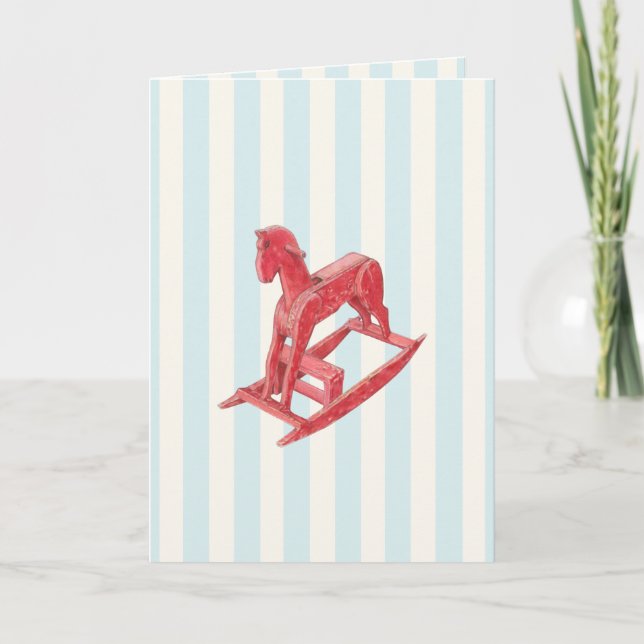 Red Rocking Horse rand Card Kort (Framsida)