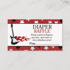 Red Rockstjärna Baby Shower Diaper Raffle Tilläggskort