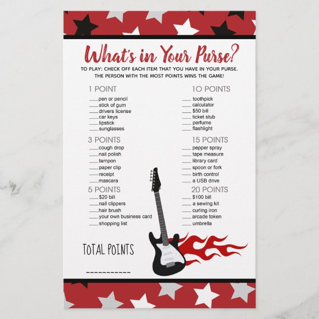 Red Rockstjärna Sten a Adjö What's in Your Purse G (Framsida)