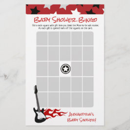 Red Rockstjärna Sten a bye Baby Shower Bingo Game