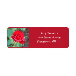 Red Röd ros Address Label Returadress Etikett