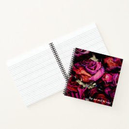 Red Röd ros Blommigt Journal