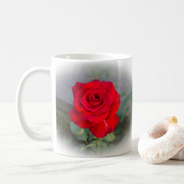 Red Röd ros Kaffemugg (Med munk)