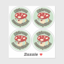 Red Roligt Mushroom Grad- Pack of 4 Sticker