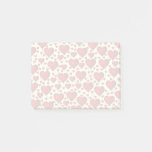 Red Romantic Hearts Mönster Post-it Block