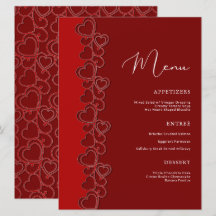 Red Romantic Hearts Swirls Valentine Day Helgdag