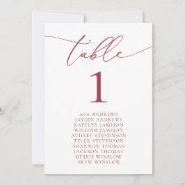 Red Romantic Helgdag Seating Bordsnummer