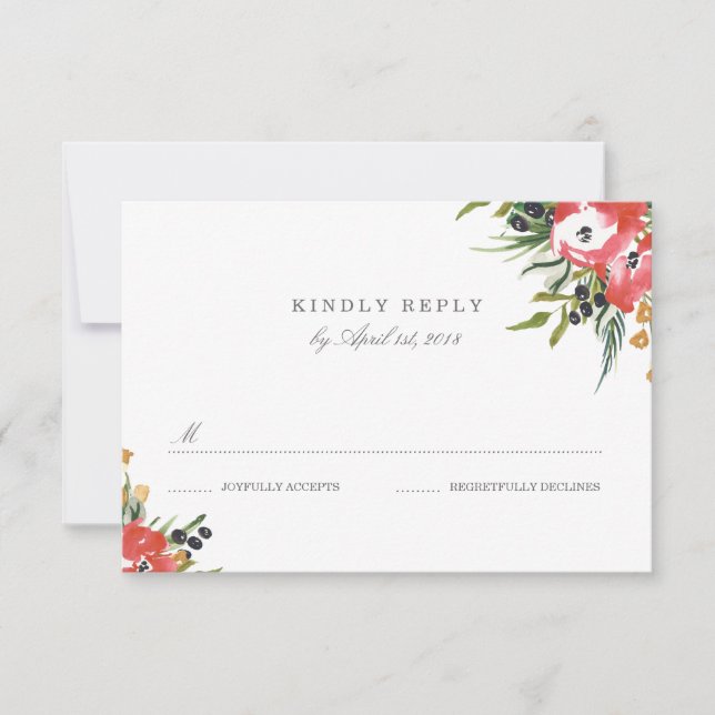 Red Romantik Bröllop OSA Card (Framsida)