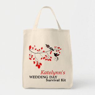 Red Romantik Bröllopsdag Survival Kit Bag Tygkasse