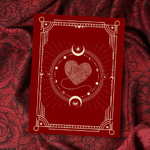 Red romantik tarot boho måne vykort