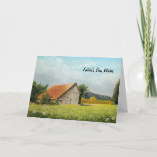 Red-Roofed Barn Fars dag Card Kort