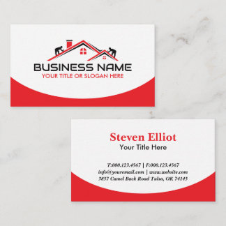 Red Roofers Professional Roofing Service Business  Visitkort