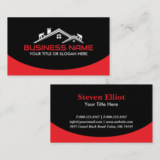 Red Roofers Professional Roofing Service Business  Visitkort