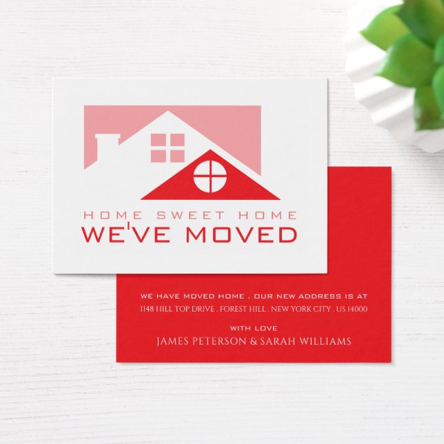 Red Rooftop, byte av Adress-kort Visitkort (Skivbord)