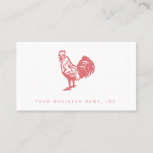 Red Rooster Farmhouse Bistro Logotyp Professionell Visitkort