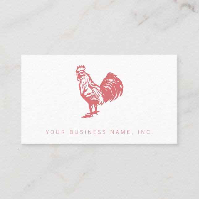Red Rooster Farmhouse Bistro Logotyp Professionell Visitkort (Framsida)