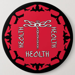 Red Root Chakra "Health" Dragonfly Design Knapp