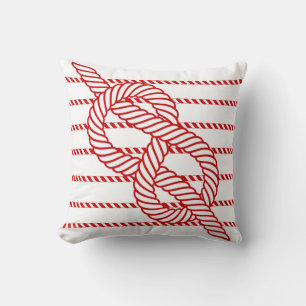 Red Rope Nautical Pillow Kudde