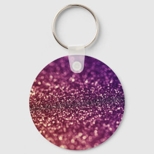 Red Rosa and Lila Gnistra Diva Glitter Design Nyckelring