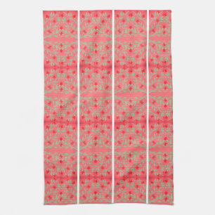 Red Rosa and White Rand Hand Towel Kökshandduk