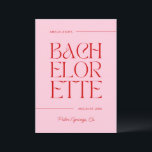 Red & Rosa Bachelorette Helg Inbjudningar<br><div class="desc">Den här designen har trendig med fet text med hand plockade-cocktails.</div>