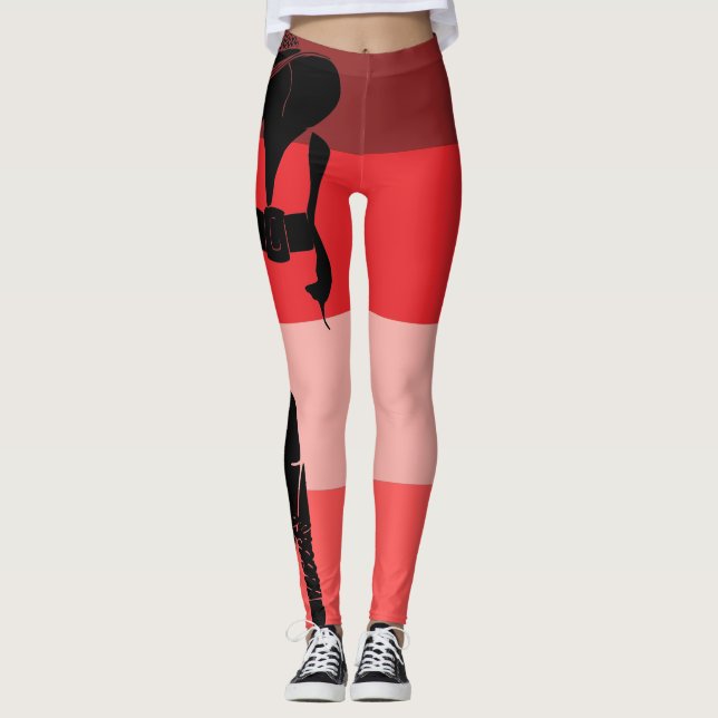 Red Rosa Black Thick Chic i en Sol Dress Leggings (Framsida)