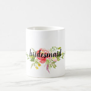 Red Rosa Blommigt Kaffemugg